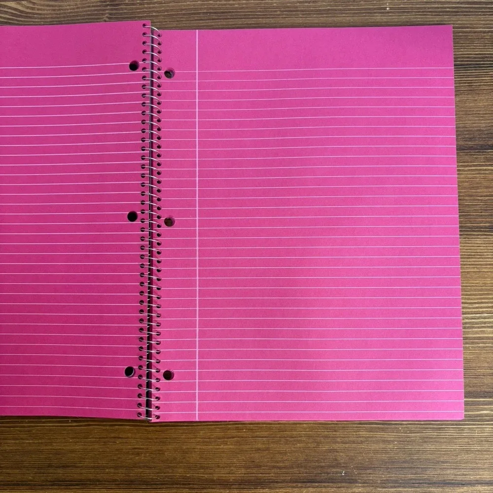 Lot of 5 Riverside Gel-Ink Paper Notebooks Wide Ruled Blue Pink Purple And Black